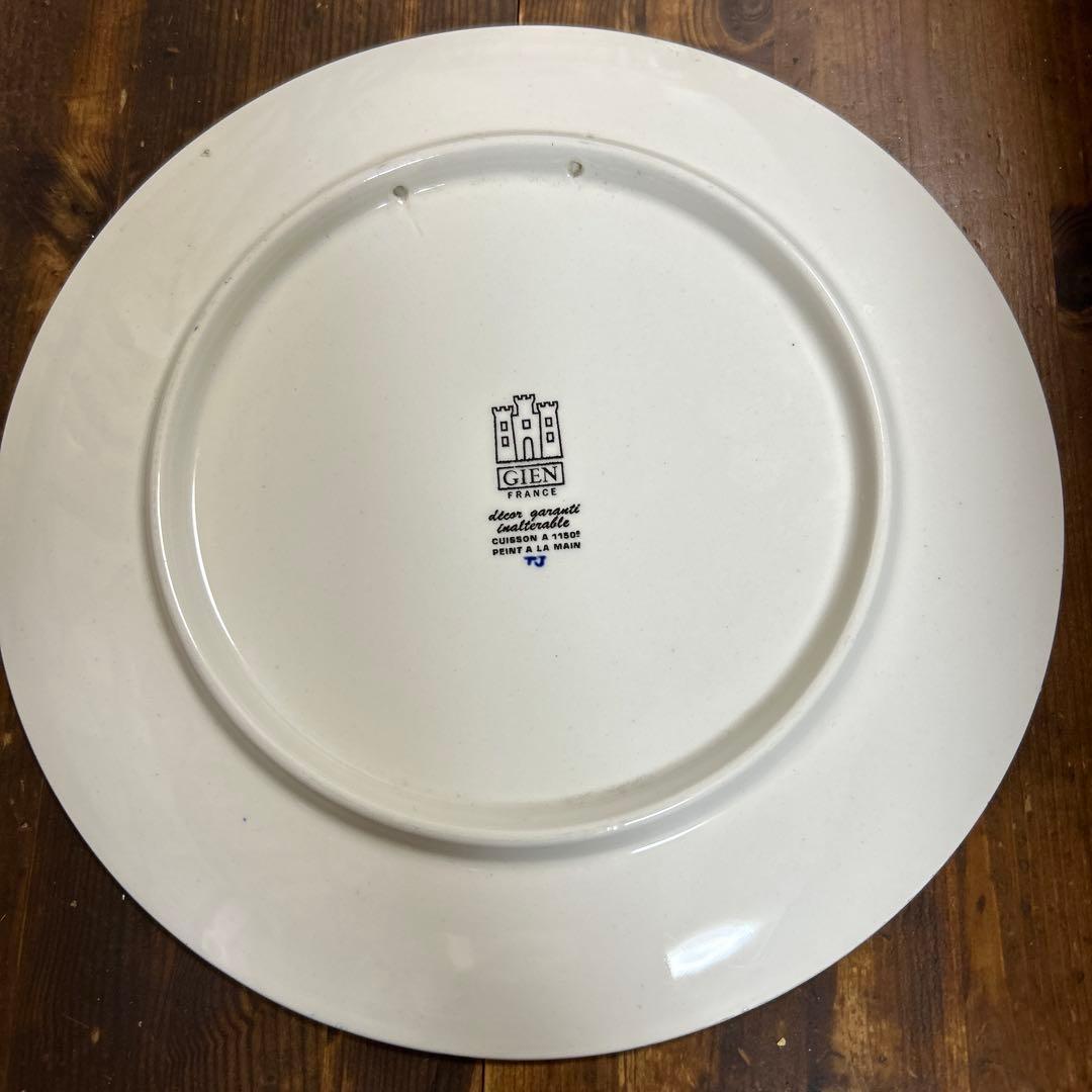 希少　ジアン　GIEN 飾り皿　ハンドペイント フランス　ルネサンス　1900年