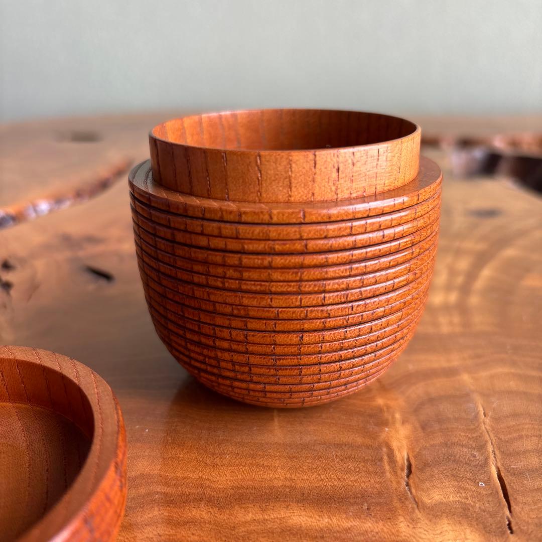 【1層1層動く】浮月挽 千筋棗 田中光月造 年輪百年以上の欅 茶道具 共箱