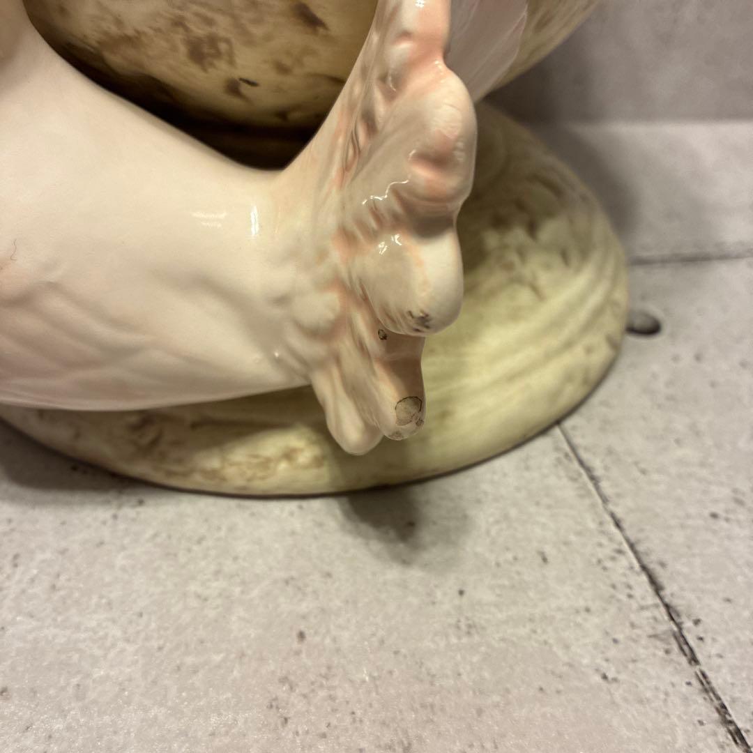 鳩の装飾付き陶器鉢　鉢カバー　ヴィンテージ