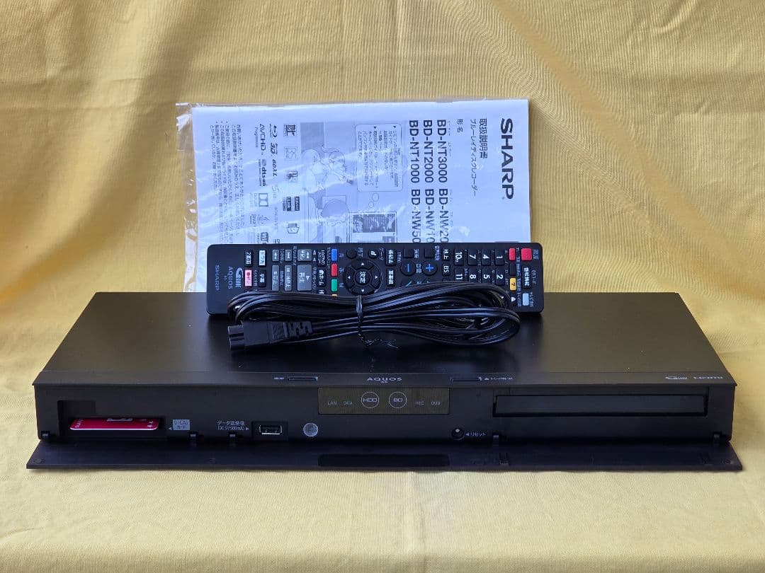 SHARP AQUOS BDレコーダー BD-NW1000　2016年製 整備品