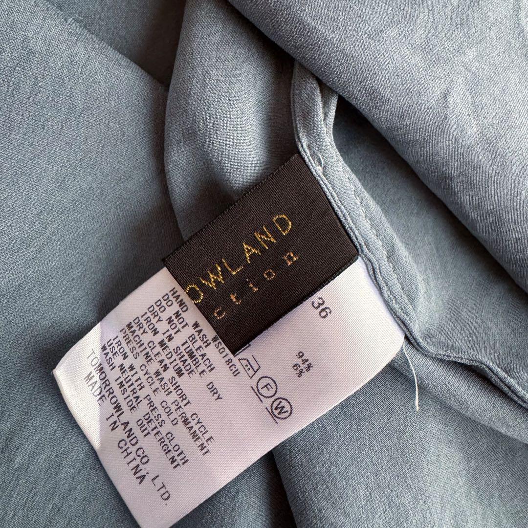 トゥモローランドコレクション ウォッシャブルサテン ボウタイギャザーブラウス