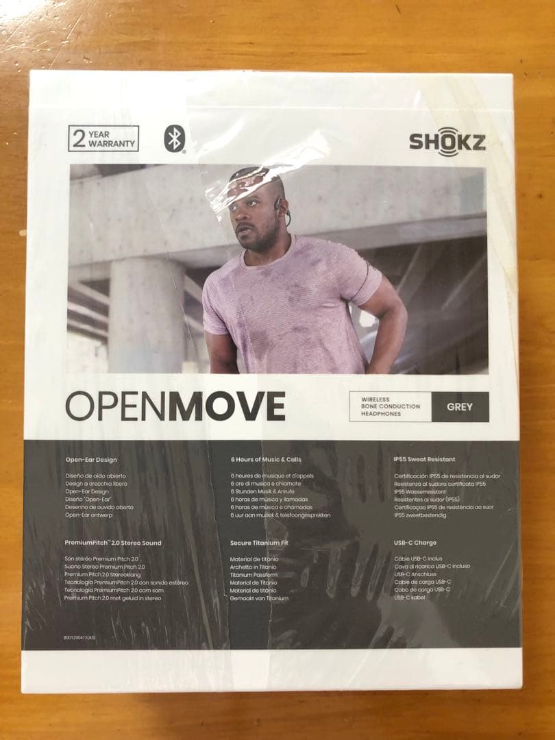 SHOKZ OPENMOVE ワイヤレス骨伝導イヤホン　グレー　新品未使用