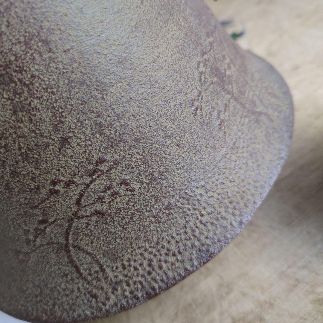 茶道具 釜 浜松地紋富士小釜　菊池政光 木箱入り 茶道 鉄釜 在銘