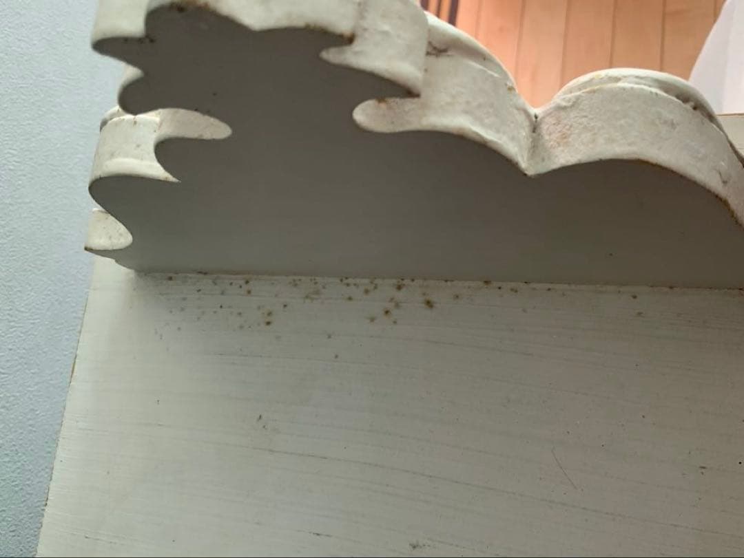 中古　美品　アンティーク　フランス　ホワイト 木製ラック 1