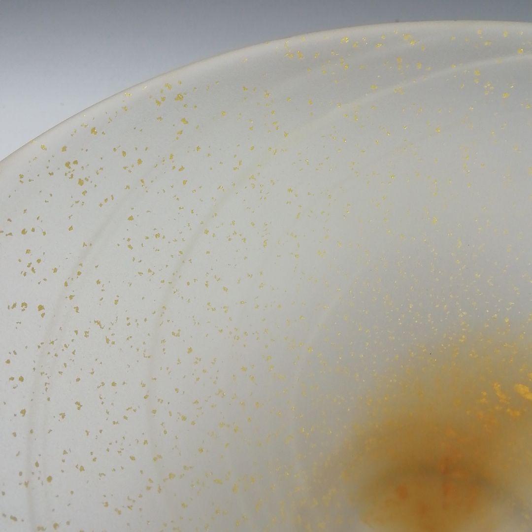 Ｔ４５１　茶碗　『瑠璃の匠』『ガラス平茶碗』『原田宗春 作』共箱　抹茶碗　茶道具