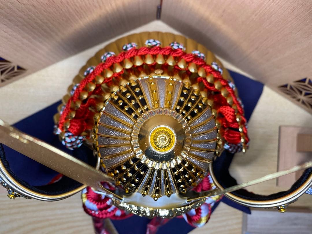 五月人形　兜飾り白木収納セット・コンパクトサイズ