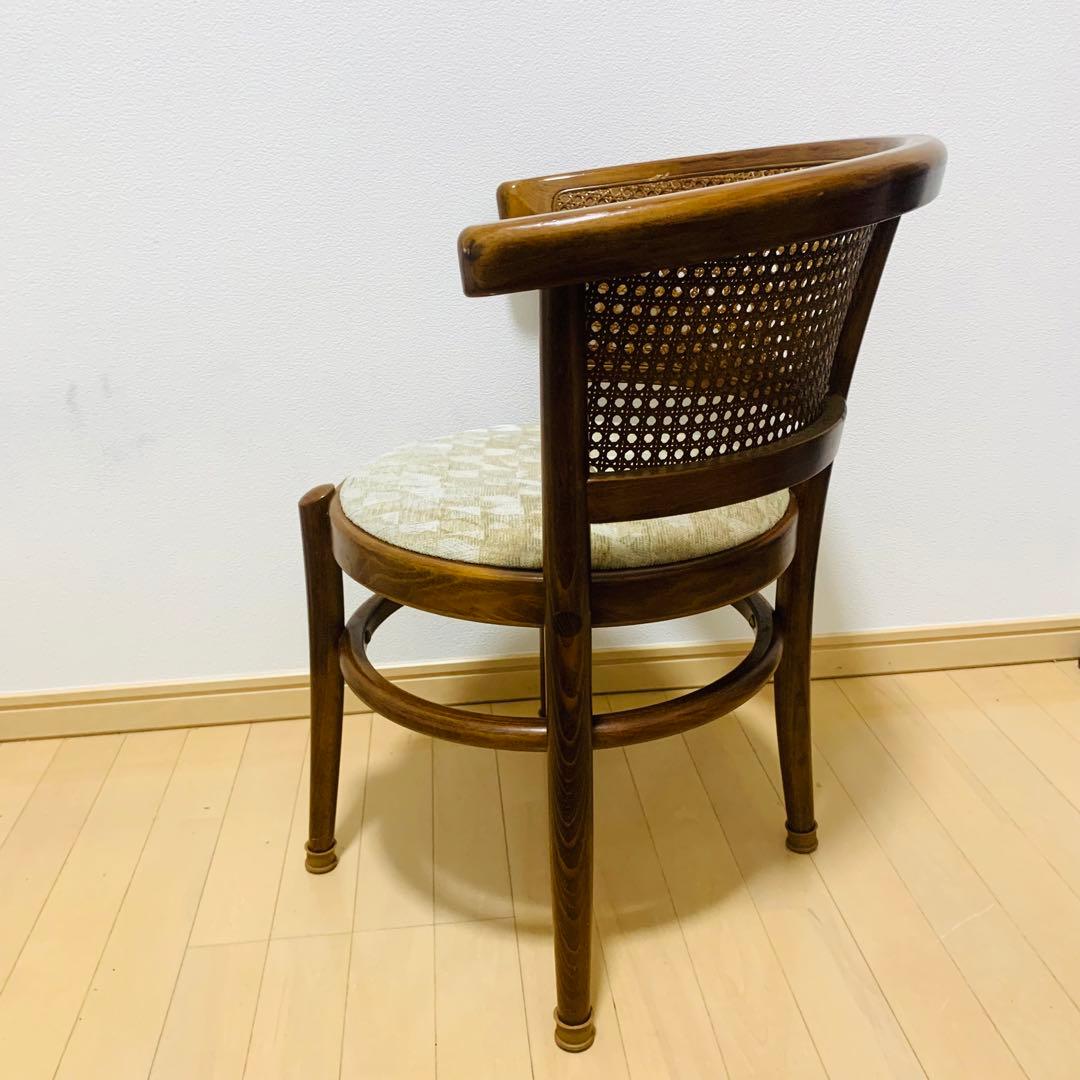 【希少】カリモク家具 ラタンバック ダイニングチェア 2脚