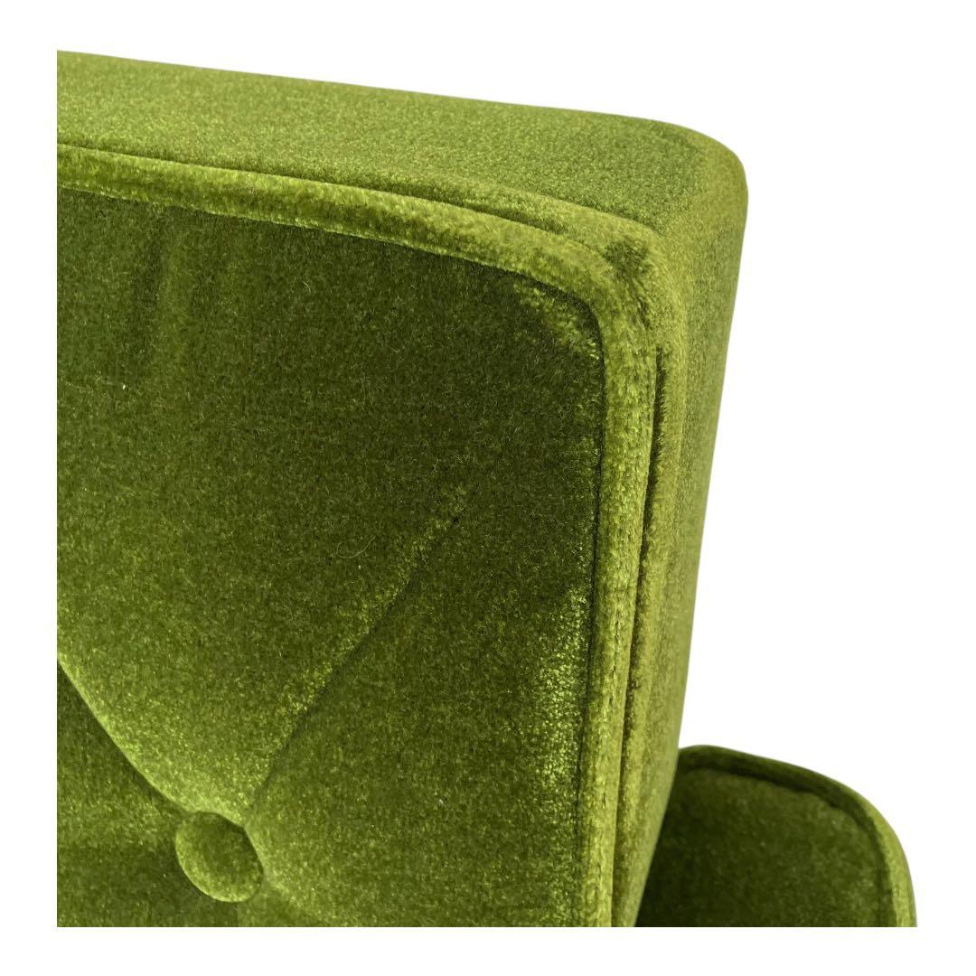 カリモク60　ロビーチェア　モケットグリーン 1人掛けソファ