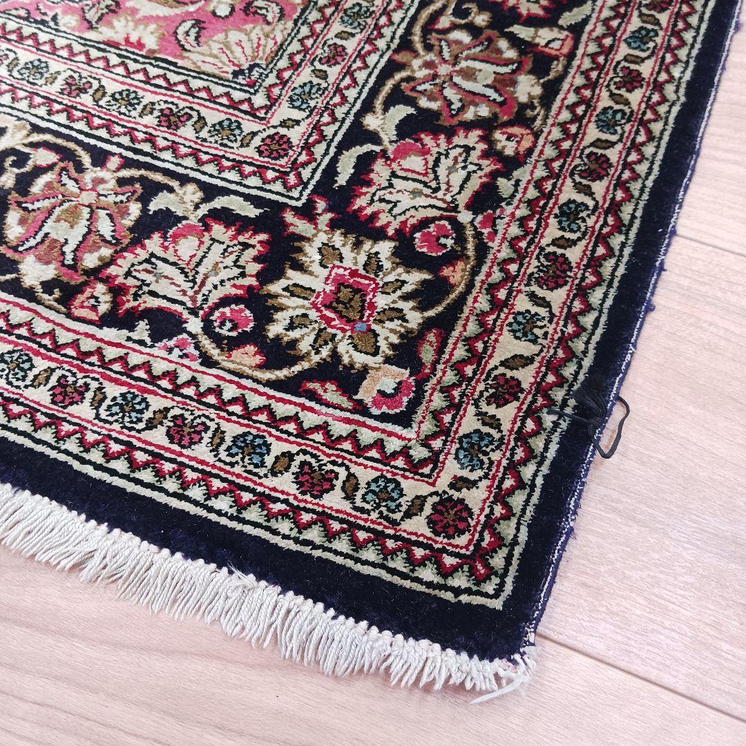 専用 Y3177-1 高級ペルシャ絨毯 クム産 手織90万ノット 130×89㎝