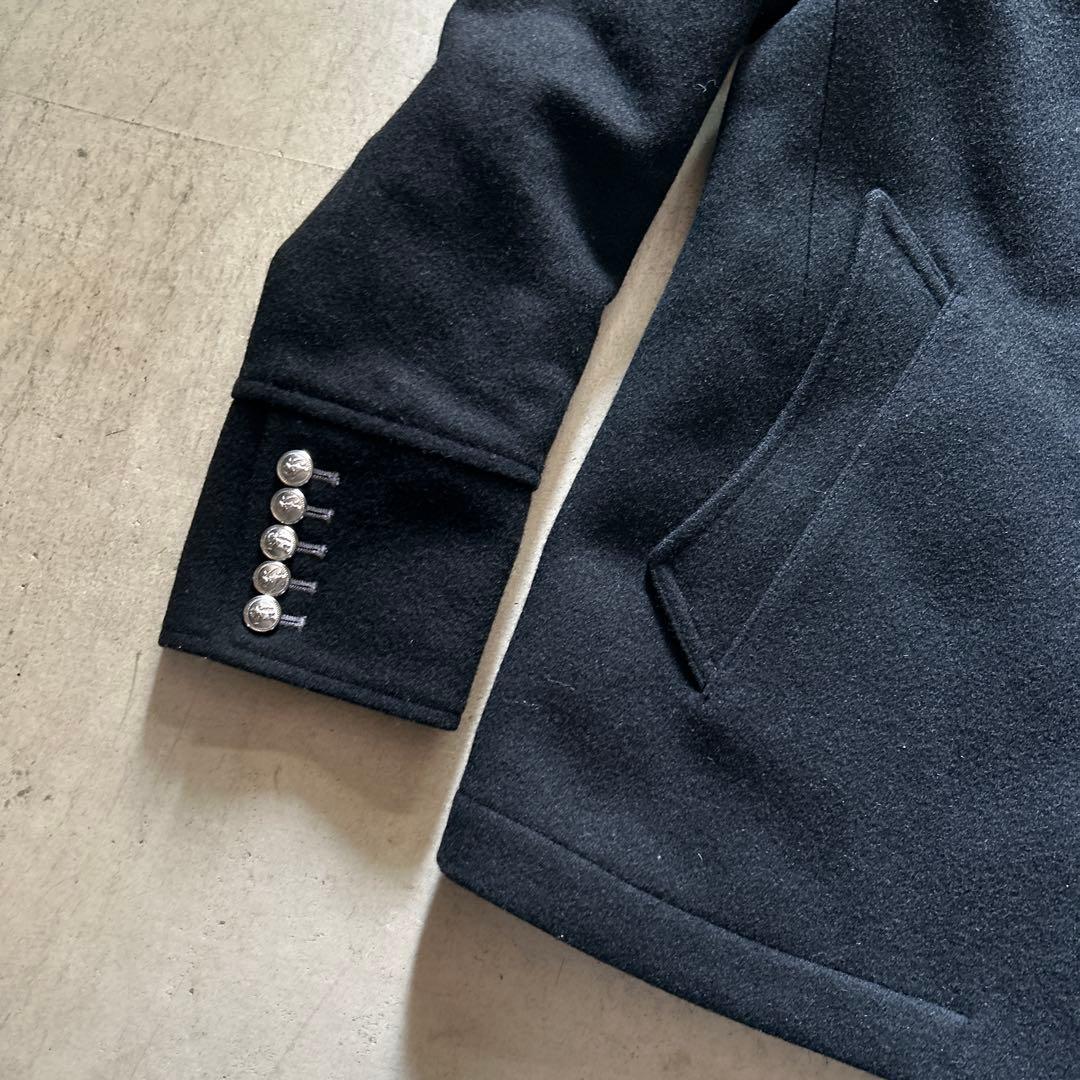 美品バーバリーブラックレーベル裏地ノバチェックメルトンPコートジャケットMサイズ