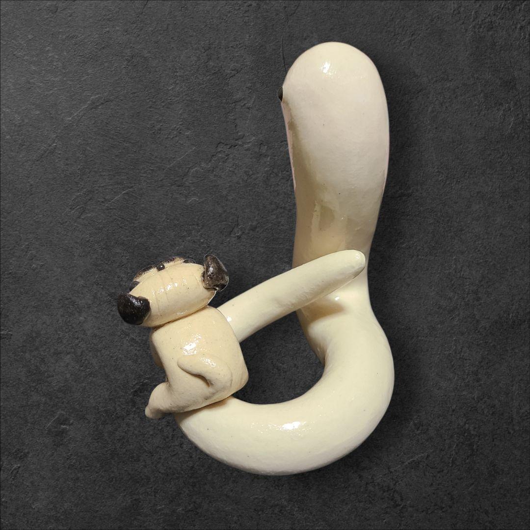 陶器干支置物 パグ置物 6体セット 未 申 酉 卯 巳 寅　台付き　正月