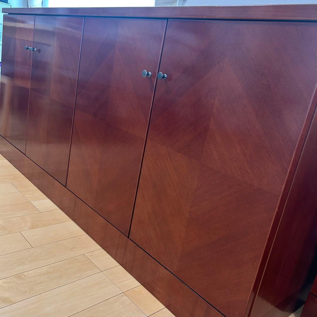 極希少カリモク　アラード　突板　ダイヤモンド貼り　サイドボード　キャビネット