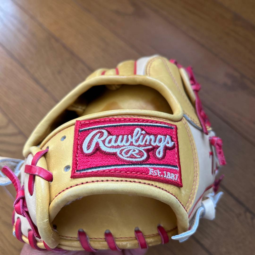 Rawlings 硬式グローブ ベージュ/赤 阪神今岡選手グラブ