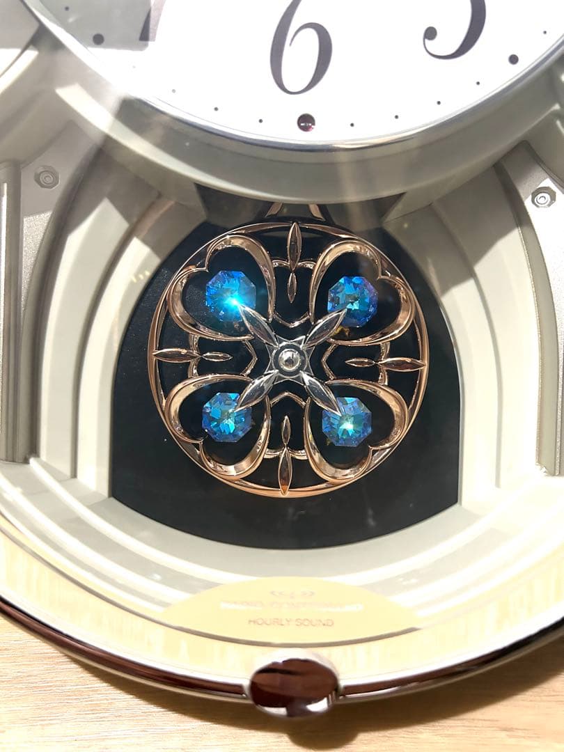 リズム 掛け時計からくり スモールワールド メロディ からくり24曲スワロフキー