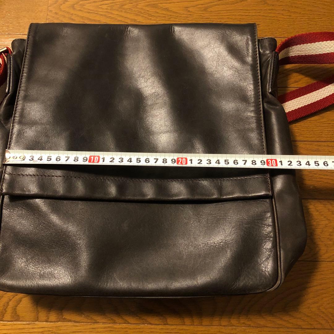 ◎ BALLY ダークブラウン レザー ショルダーバッグ