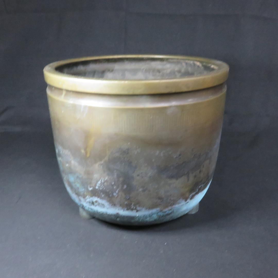 火鉢 金属 汚れ 灰なし 唐金 真鍮 銅 手あぶり