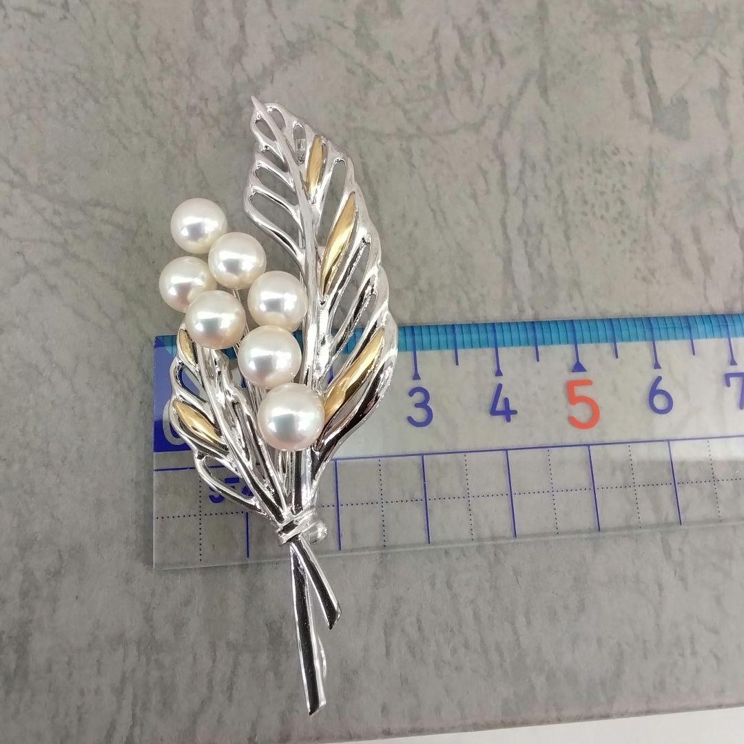 SV/K18あこや真珠ブローチ　　中古品