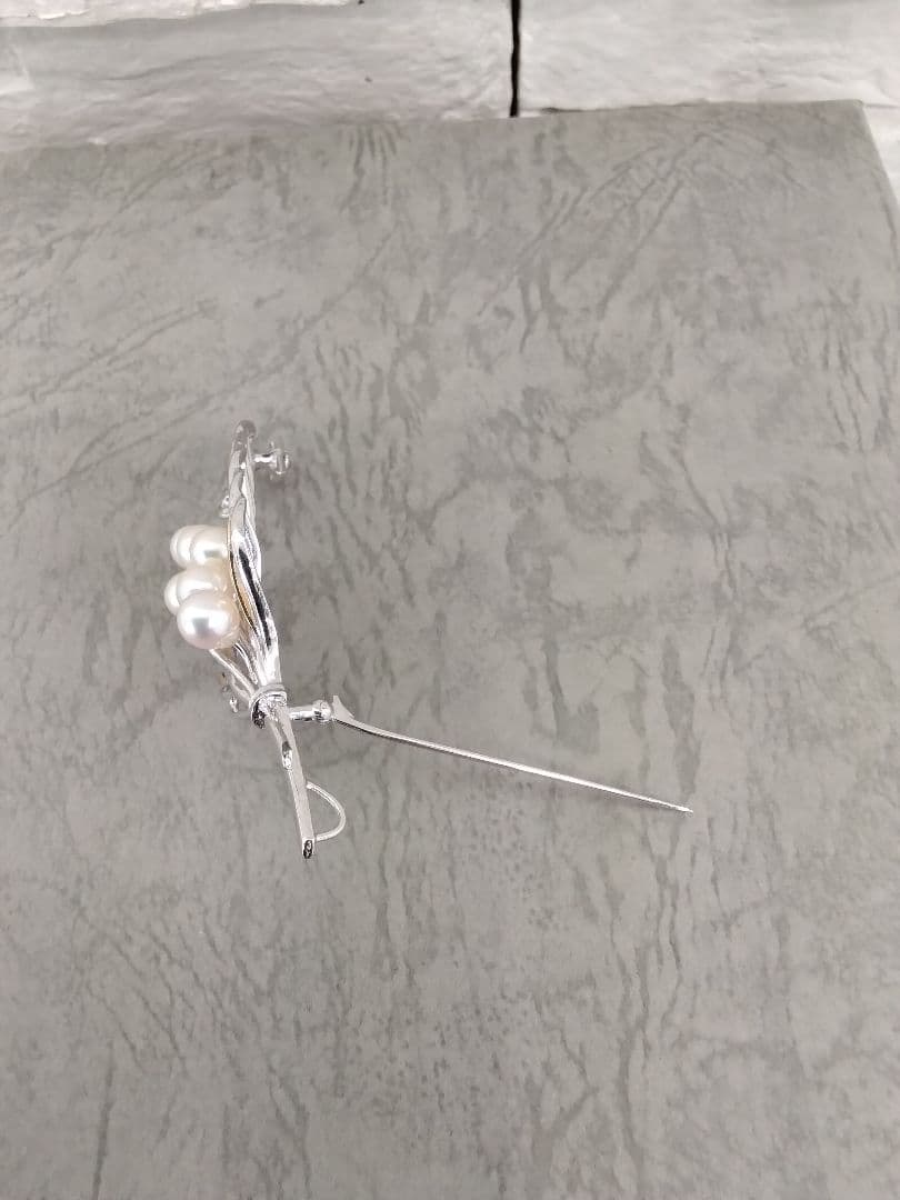 SV/K18あこや真珠ブローチ　　中古品