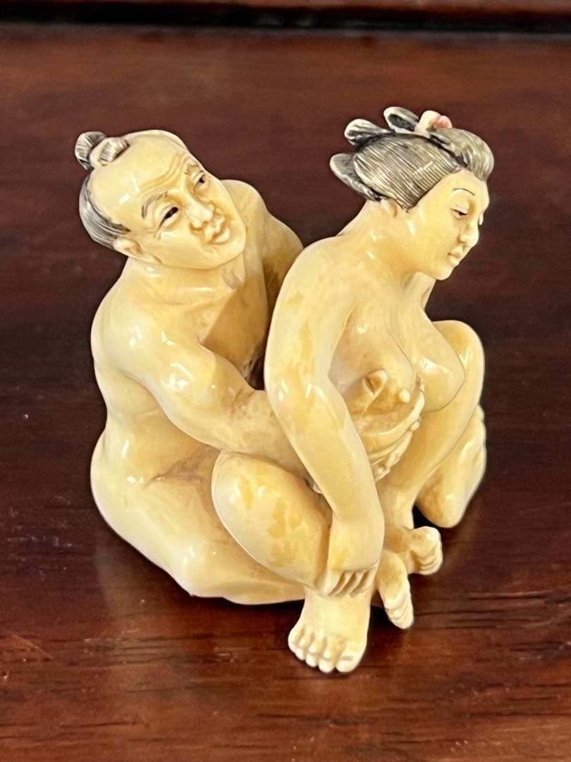 鈴坊 極上『浮世絵春画』 根付 　　（提げ物 /緒締め /重さ：22g