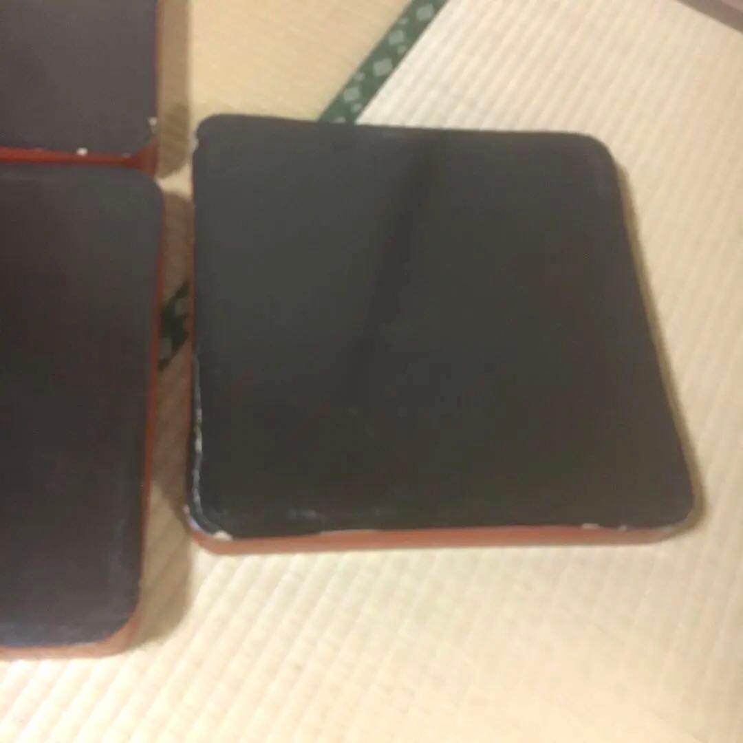 時代物　朱漆会席膳　　漆器懐石膳　5客　　　鯉図　　明治期　アンティーク　骨董