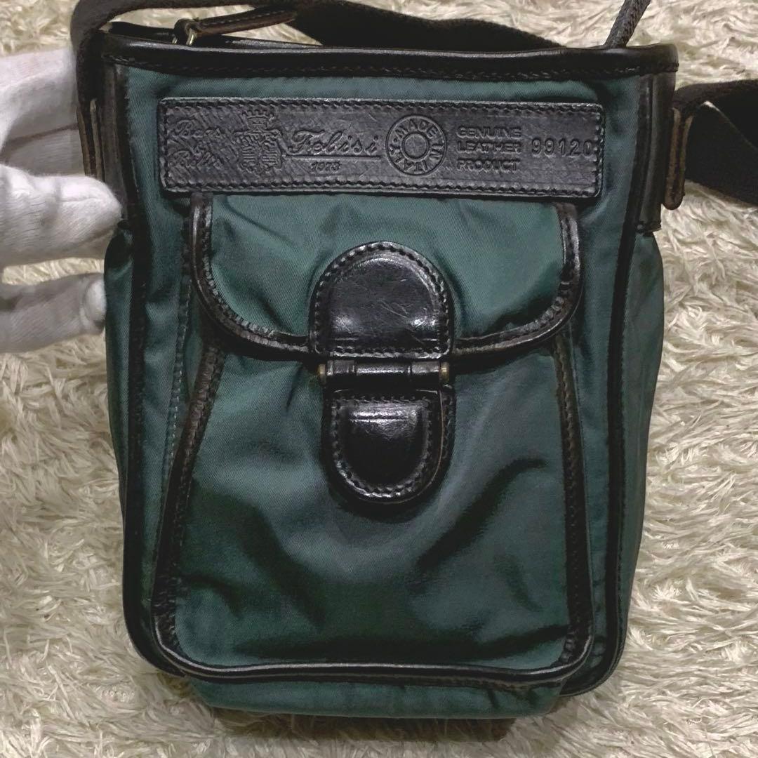 極美品✨フェリージ ショルダーバッグ 廃盤品 クロスボディ ナイロン グリーン