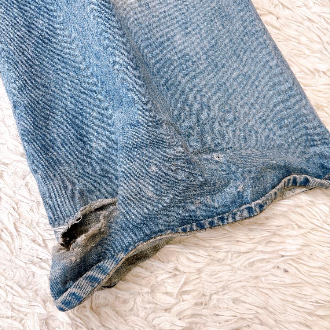 希少品　サンデーオフクラブ　ダメージ加工　フレア　ワイド デニムパンツ　サイズ1