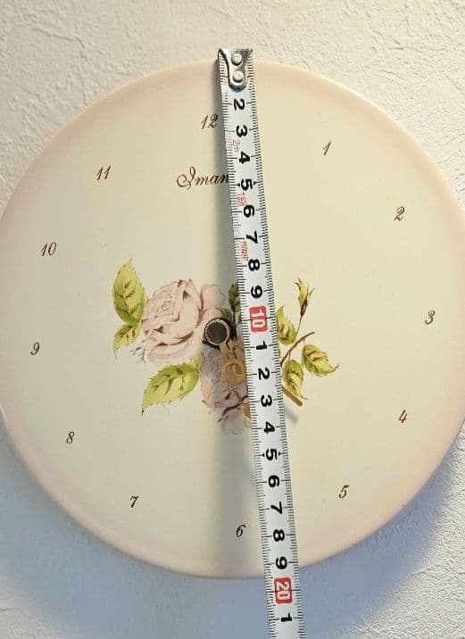 イマンimane ダイアナローズ 壁掛け時計大 陶器　アンティーク シャビー