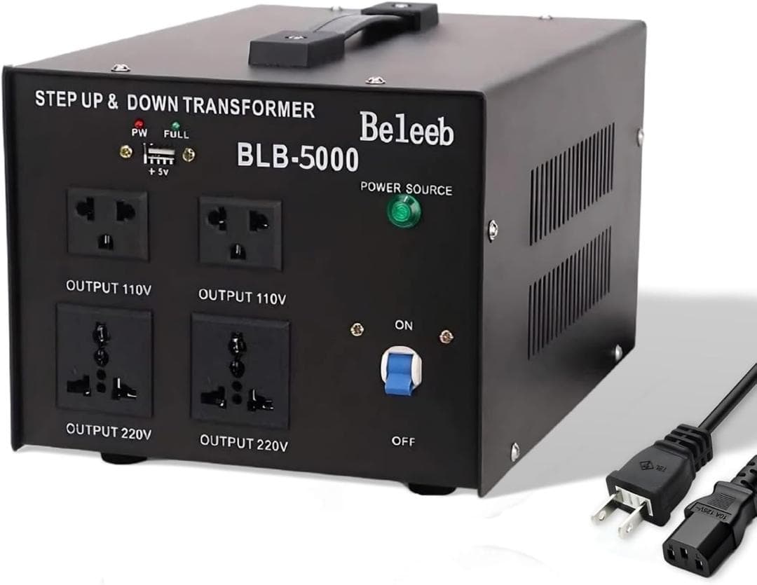 【開封・未使用】 Beleeb 変圧器 昇圧機 降圧機 BLB-5000VA