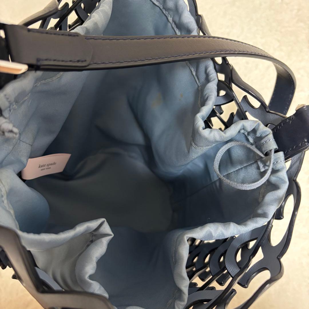 ✨️美品✨️ ケイトスペード ドリー ミディアムバケット かごバッグ ネイビー