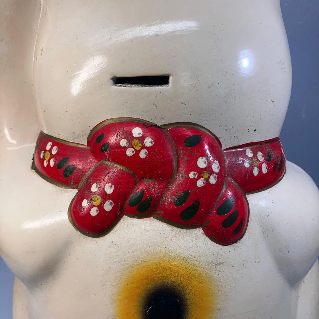 【特大！】招き猫　左手　置物　開運　縁起物　千万両　昭和レトロ　インテリア