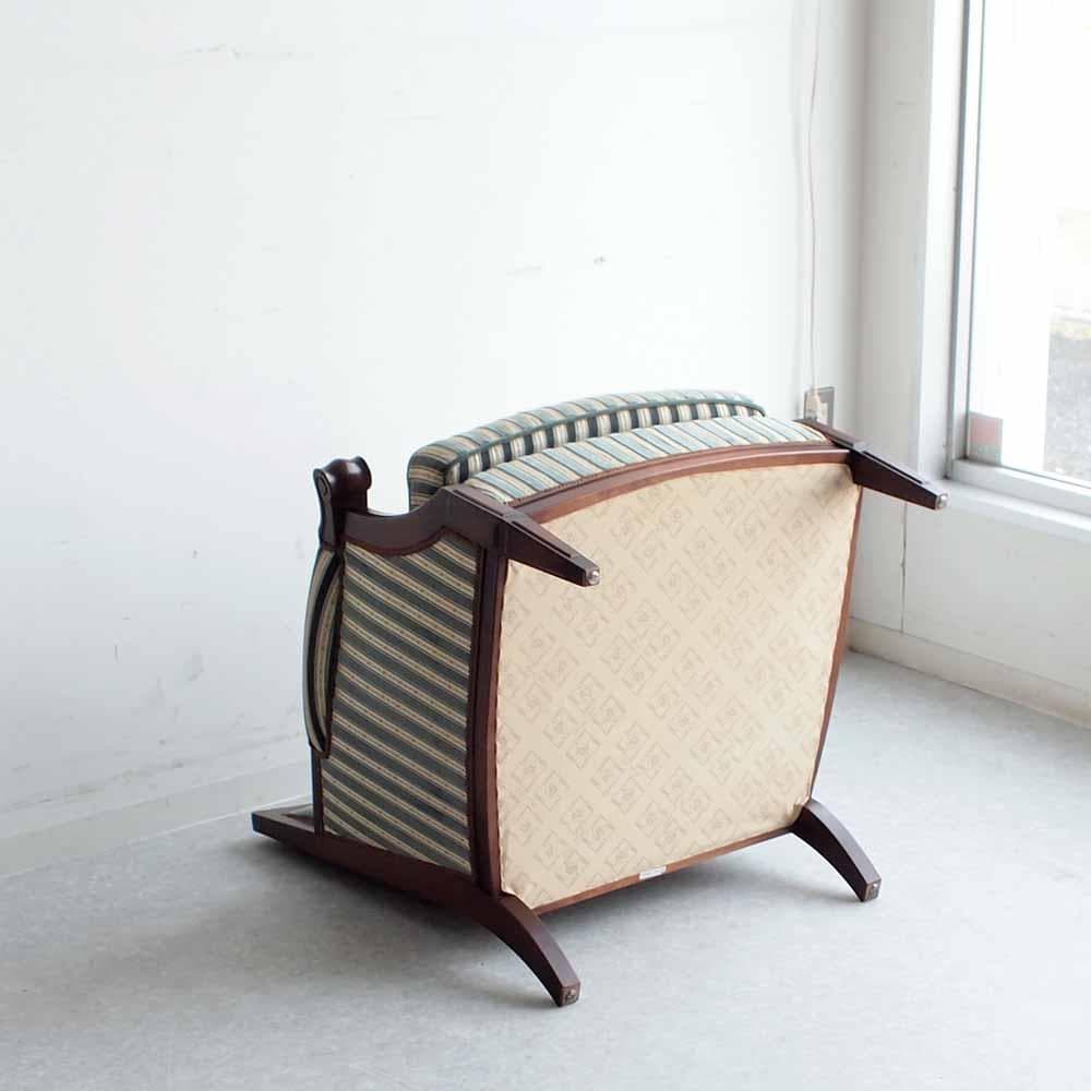 神戸欧風家具 メープル不二屋 マホガニー材 1人掛けソファ　A ZR24470