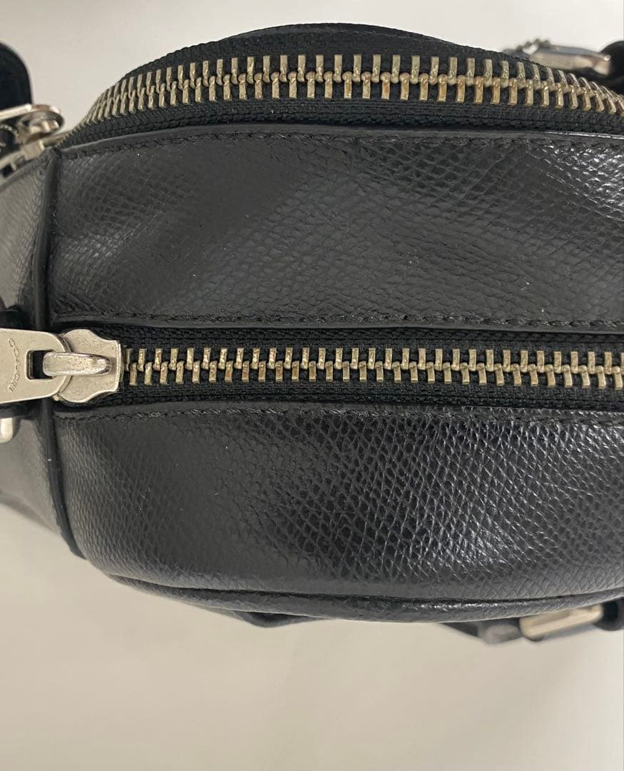 COACH コーチ ビジネスバッグ 黒 レザークロスグレーン ブリーフケース