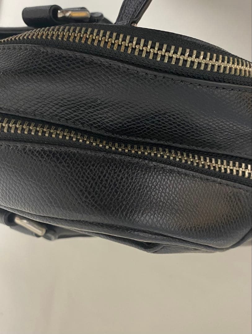 COACH コーチ ビジネスバッグ 黒 レザークロスグレーン ブリーフケース