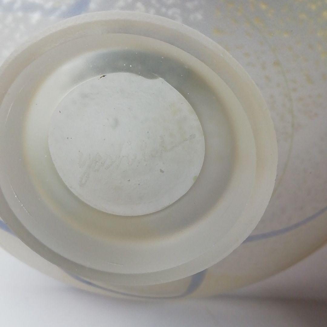 Ｔ５５６　茶碗　『ガラス茶碗』『上野良樹 作』　共箱　抹茶碗　茶道具