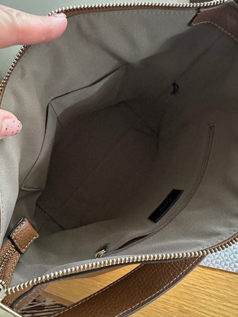 FURLA ブラウンレザー ショルダーバッグ