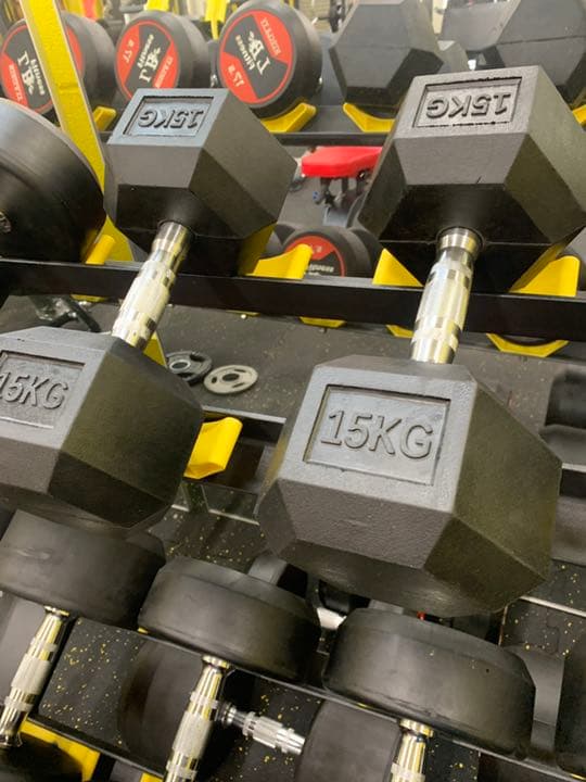 ラバーヘックス ダンベル　15kg  20kg 各2個