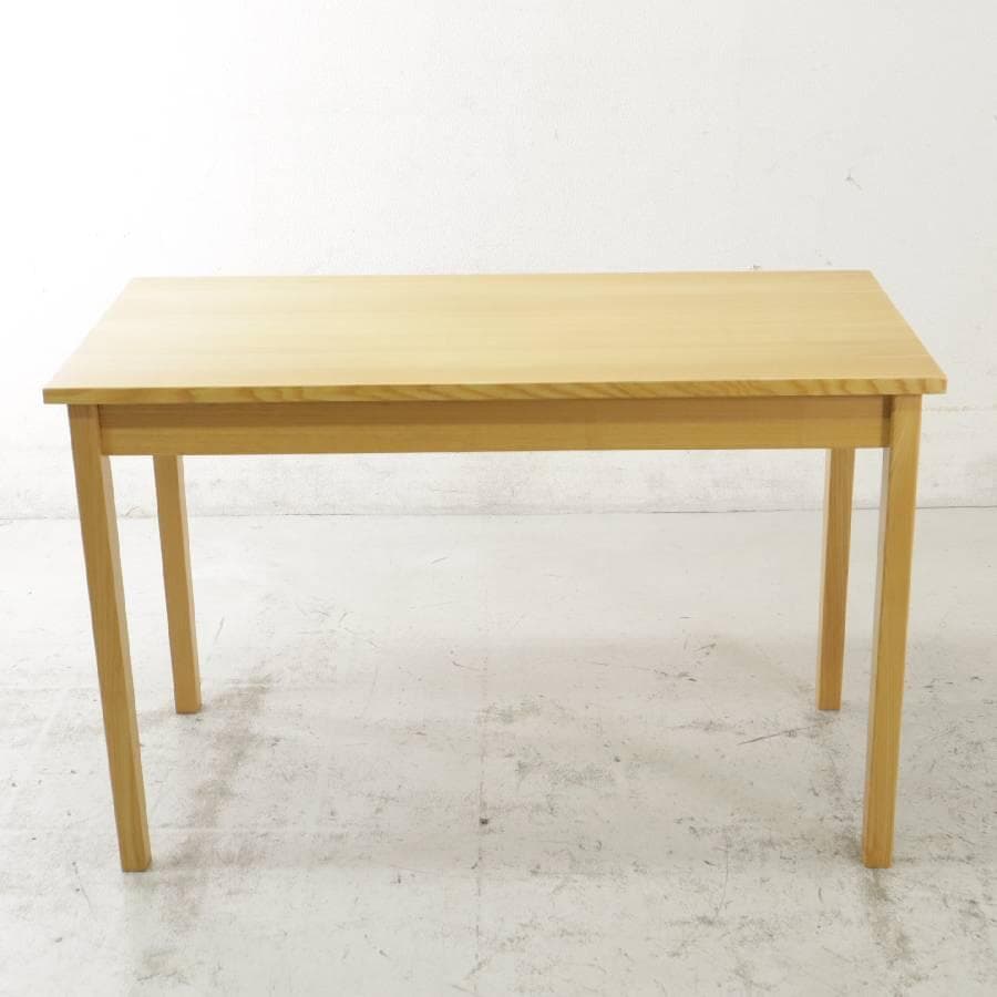 美品 無印良品 タモ材デスク テーブル 学習机 引き出し2杯 フック付き