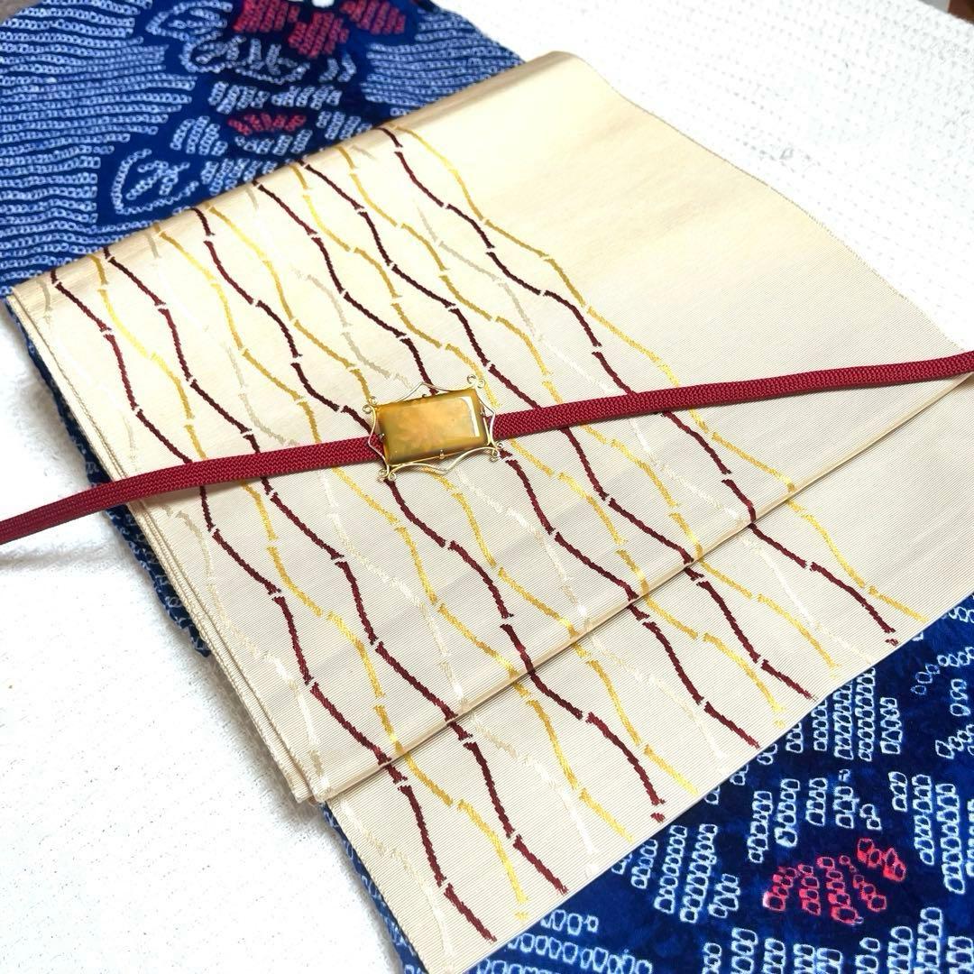 有松鳴海絞り 夏着物浴衣 手縫い仕立て 花繋ぎ 青 ブルー 美品