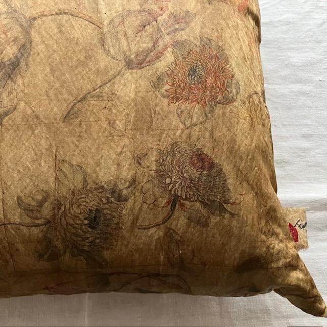 希少5万ハウスオブリリア植物柄クッションアスティエ・ド・ヴィラットコーラルタスク