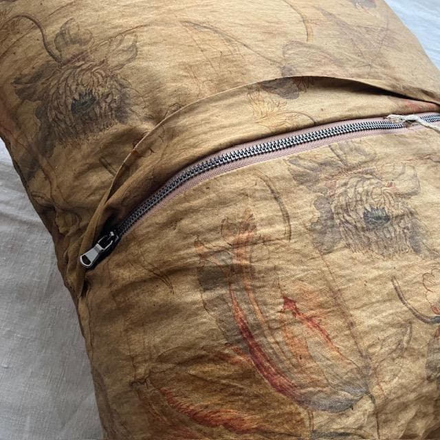 希少5万ハウスオブリリア植物柄クッションアスティエ・ド・ヴィラットコーラルタスク