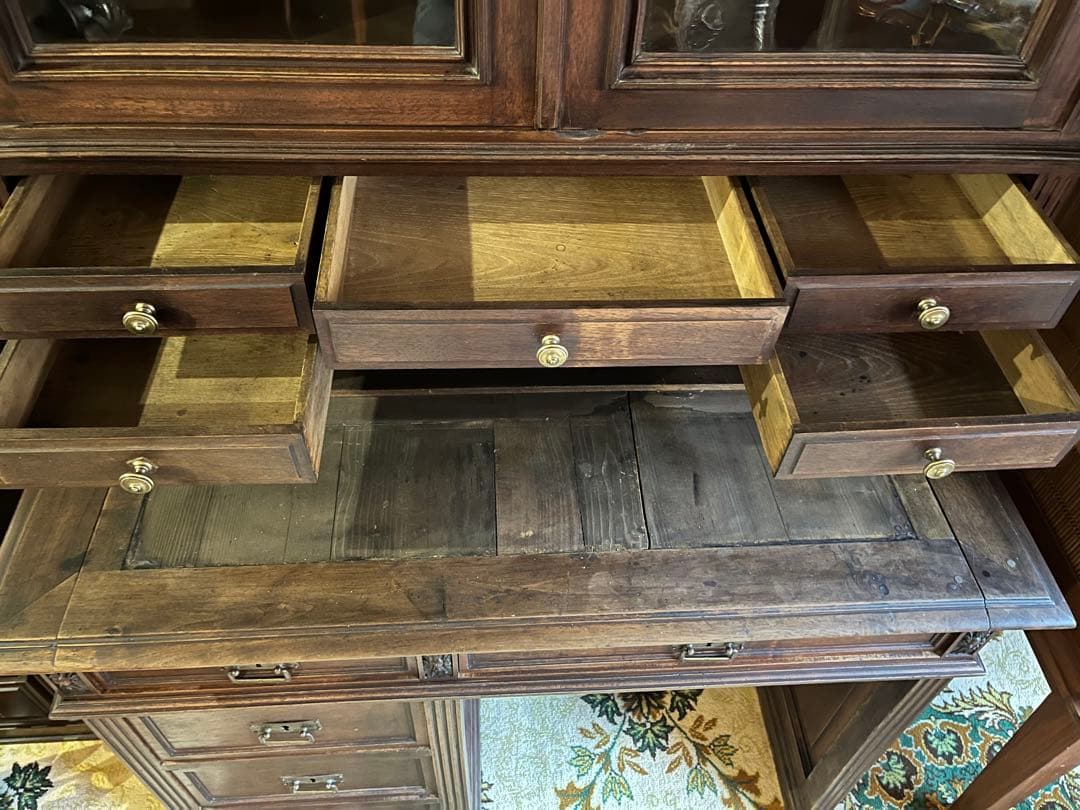 英国製 イギリス アンティーク デスク 棚 ビンテージ インテリア キャビネット