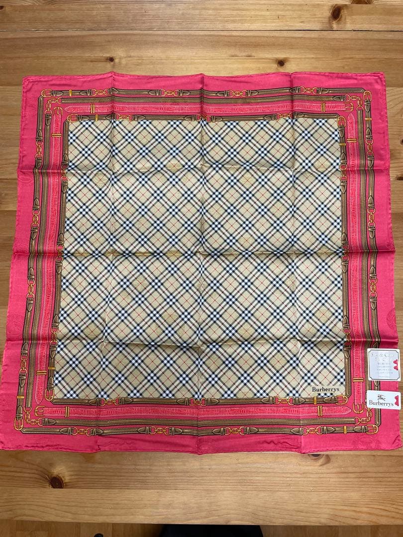 シルク&コットンBurberrys ハンカチ ーフ3枚セット