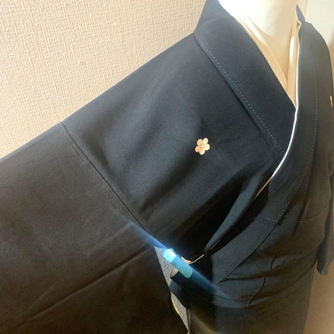 A70⭐️アンティーク着物　大正ロマン　黒留袖　鶴　5つ紋　縮緬　錦紗　逸品