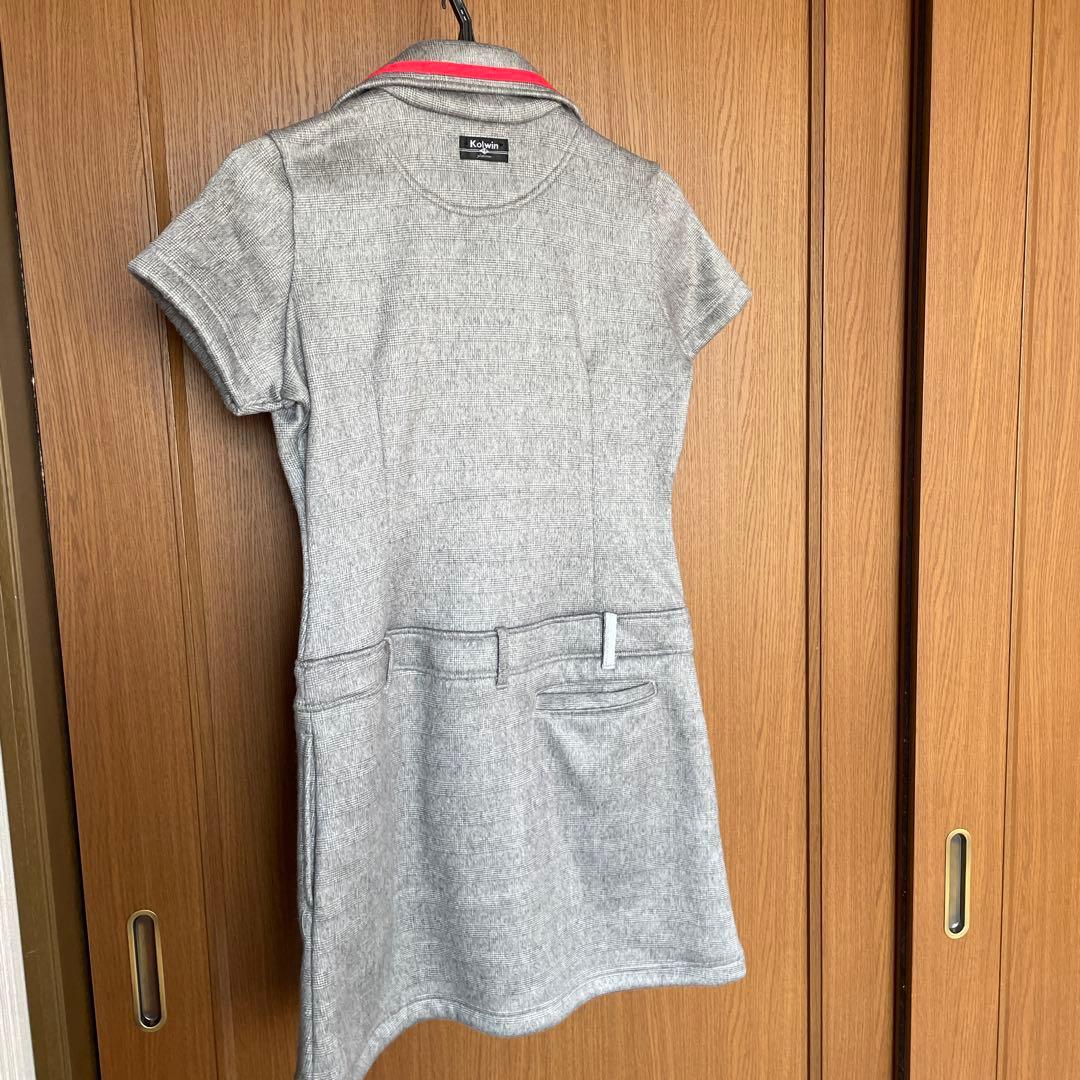 グレー ジッパー付き ポロミニワンピース