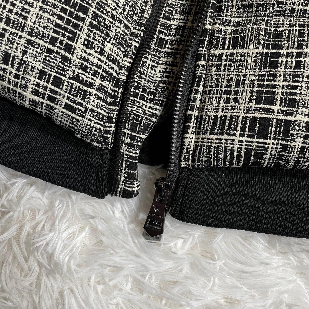 ウノピゥウノウグァーレトレ ダウンジャケット ツイード 袖リブ