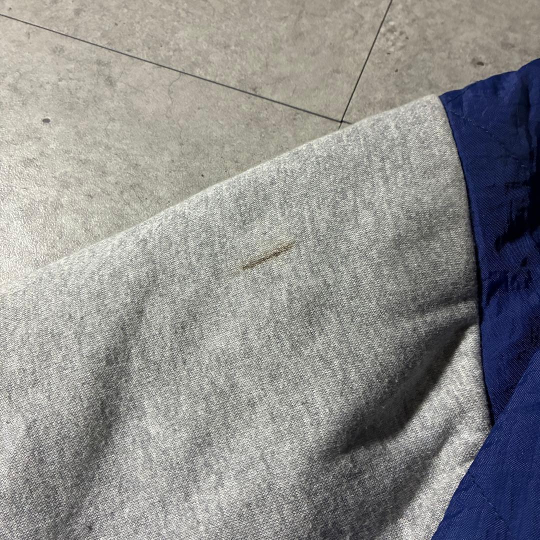 90s reebok中綿キルティングジャケット刺繍ロゴスウェット切替フーディ短丈