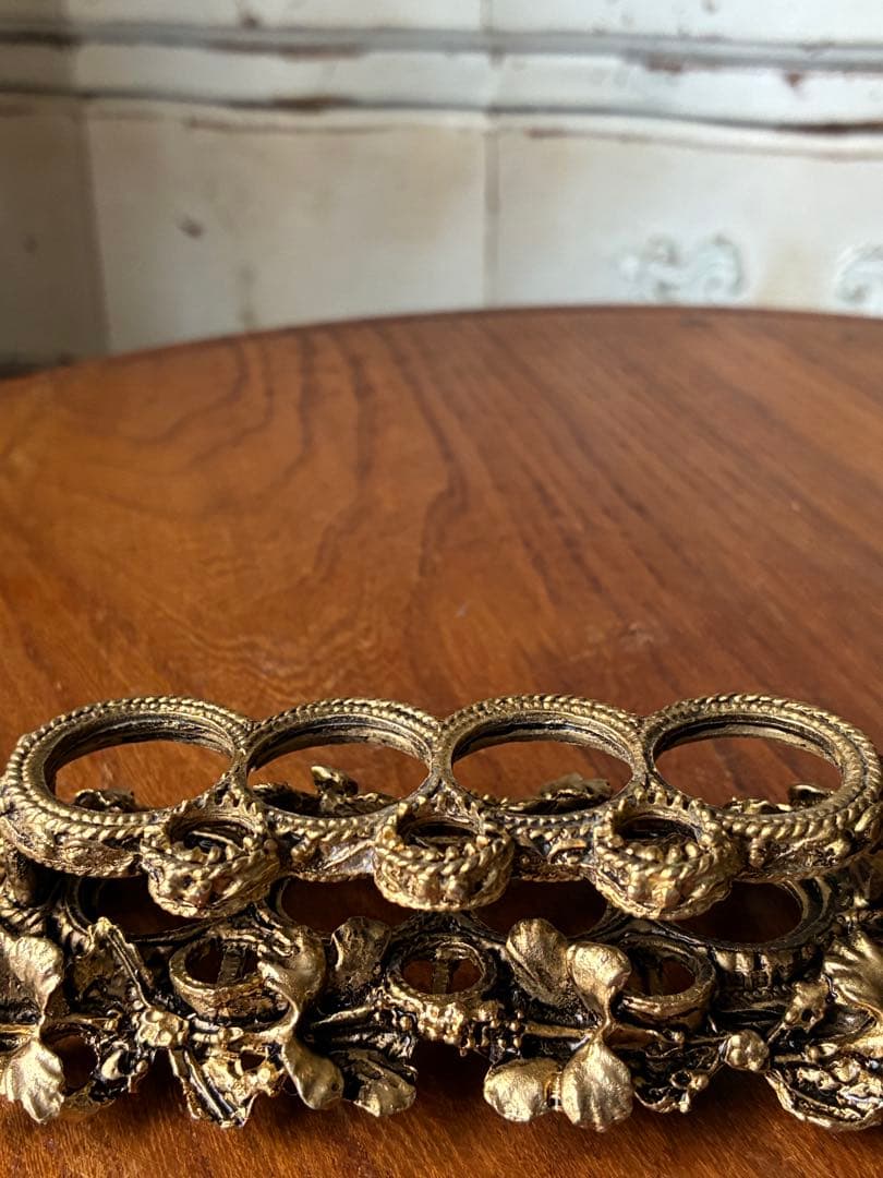 フランス　アンティーク　オルモル　リップスティック　ブラシ　ホルダー　真鍮　レア