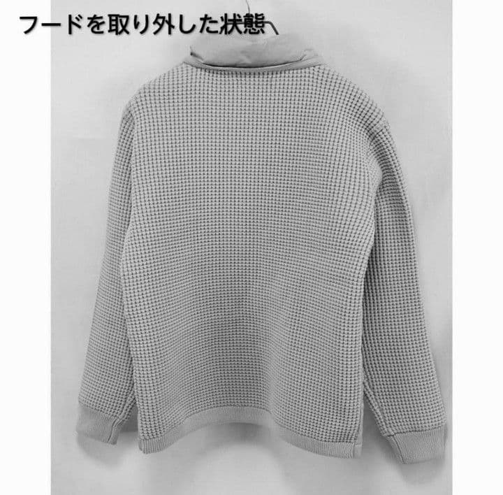 LUXE/R GOLF ダウンフェザーワッフル切替えパーカー45763BKM②