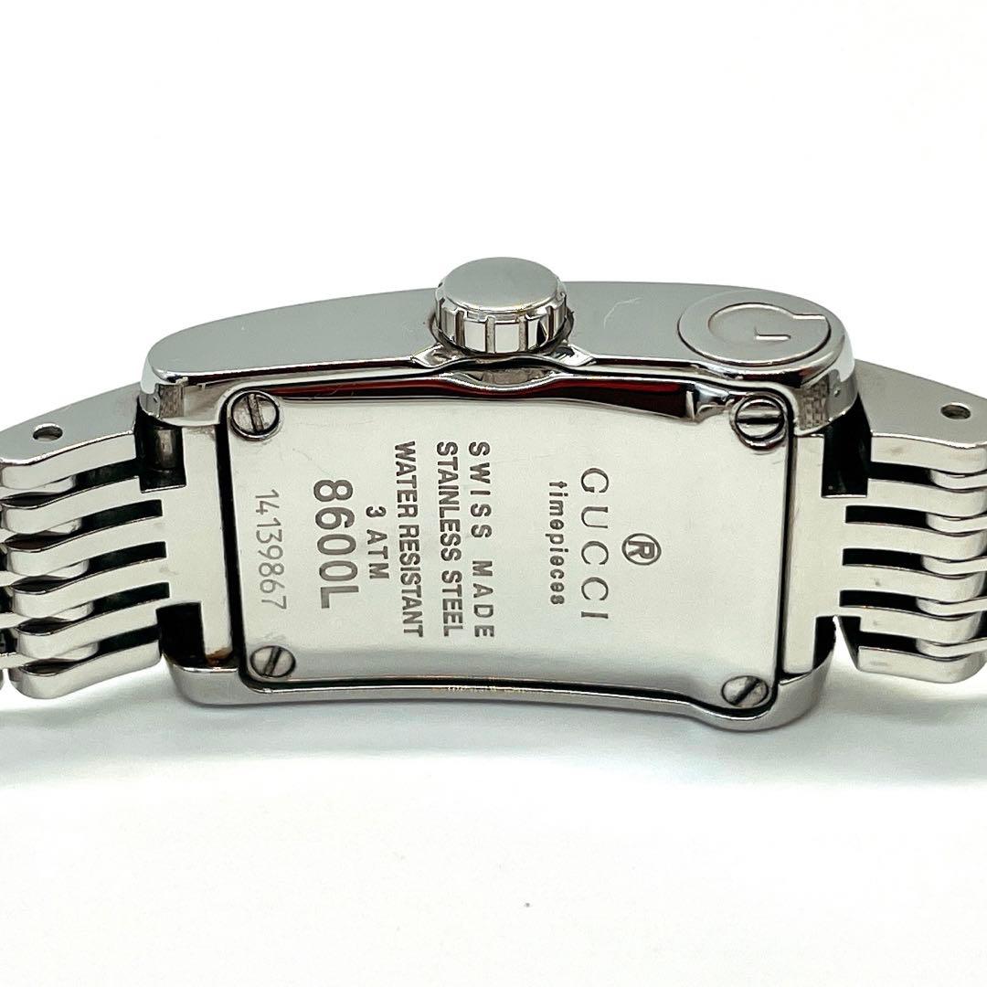 GUCCI Gメトロ レクタンブル 8600Lクオーツ 腕時計 ブラック文字盤