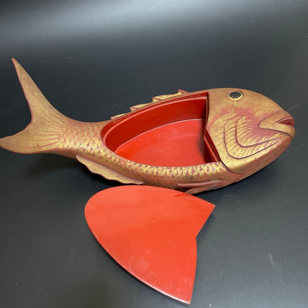 時代物　特大　木製　鯛菓子器　刺身盛り